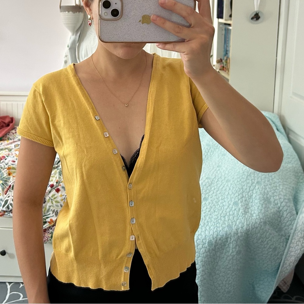 Yellow Button-Up Women's Top
